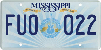 MS license plate FUO022