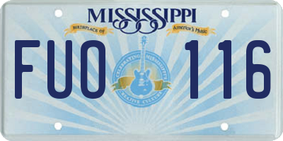 MS license plate FUO116