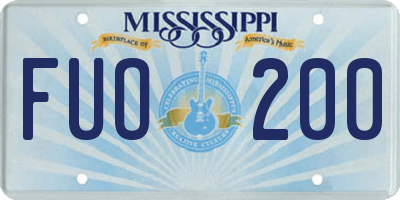 MS license plate FUO200
