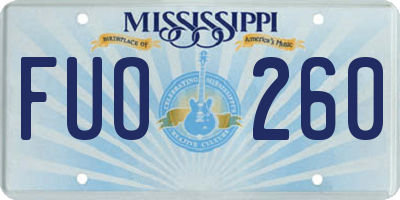 MS license plate FUO260