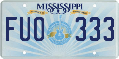 MS license plate FUO333