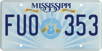 MS license plate FUO353