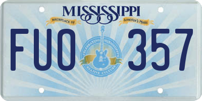 MS license plate FUO357