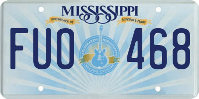 MS license plate FUO468