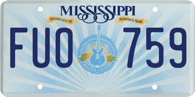 MS license plate FUO759