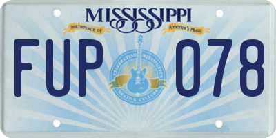 MS license plate FUP078