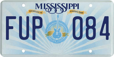 MS license plate FUP084