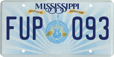 MS license plate FUP093