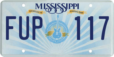 MS license plate FUP117
