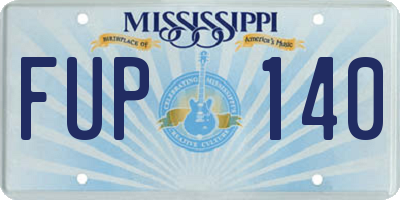 MS license plate FUP140