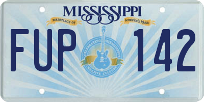 MS license plate FUP142