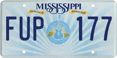MS license plate FUP177