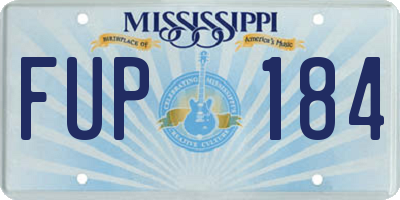MS license plate FUP184