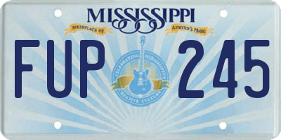 MS license plate FUP245