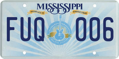 MS license plate FUQ006