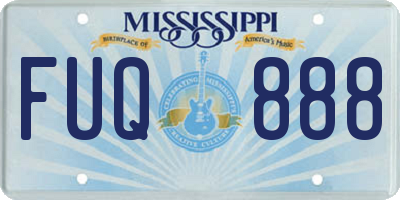 MS license plate FUQ888
