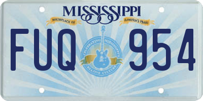 MS license plate FUQ954