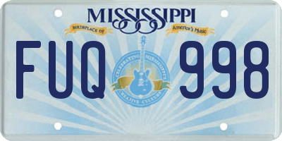 MS license plate FUQ998