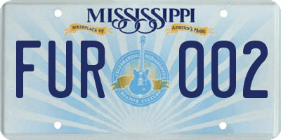 MS license plate FUR002