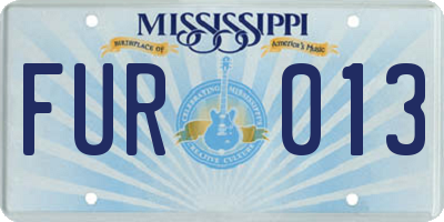 MS license plate FUR013