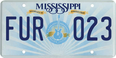 MS license plate FUR023