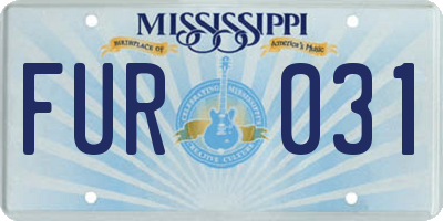 MS license plate FUR031