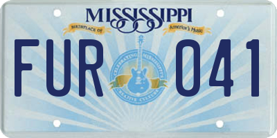MS license plate FUR041