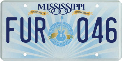MS license plate FUR046