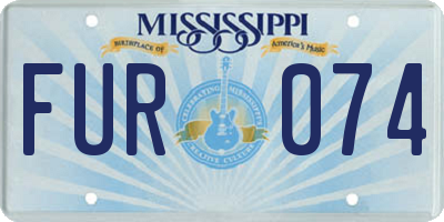 MS license plate FUR074