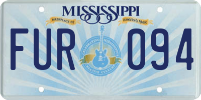 MS license plate FUR094