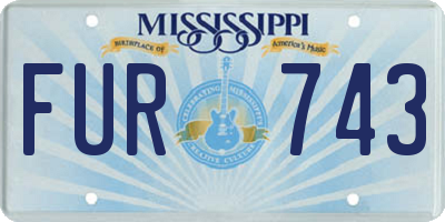 MS license plate FUR743