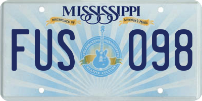 MS license plate FUS098