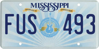 MS license plate FUS493