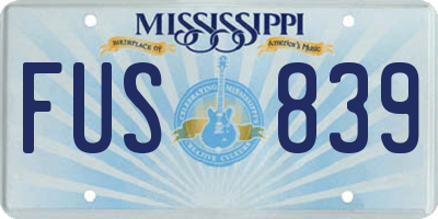 MS license plate FUS839