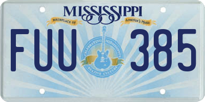 MS license plate FUU385