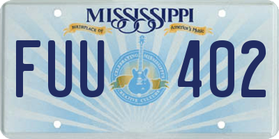 MS license plate FUU402