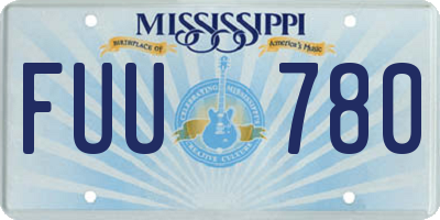 MS license plate FUU780