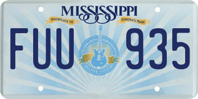 MS license plate FUU935