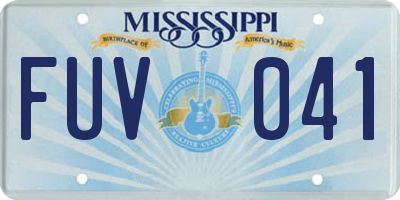 MS license plate FUV041