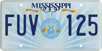 MS license plate FUV125