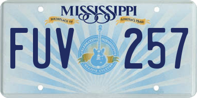MS license plate FUV257