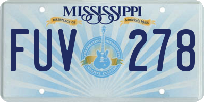MS license plate FUV278