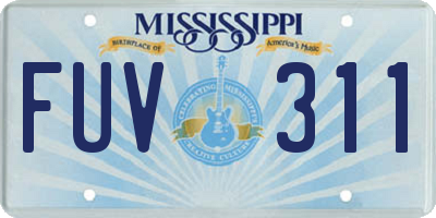 MS license plate FUV311