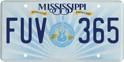 MS license plate FUV365