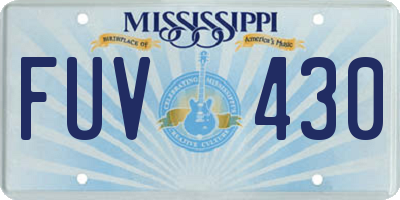 MS license plate FUV430