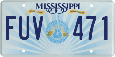 MS license plate FUV471