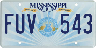 MS license plate FUV543