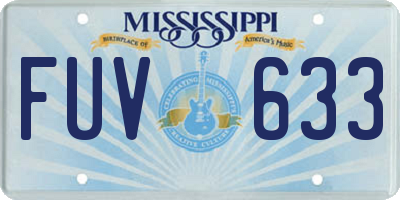 MS license plate FUV633