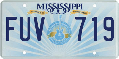 MS license plate FUV719