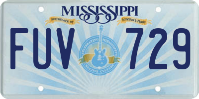 MS license plate FUV729